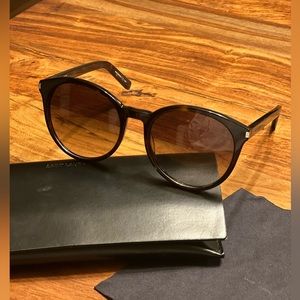 SAINT LAURENT Brown Havana Sunglasses